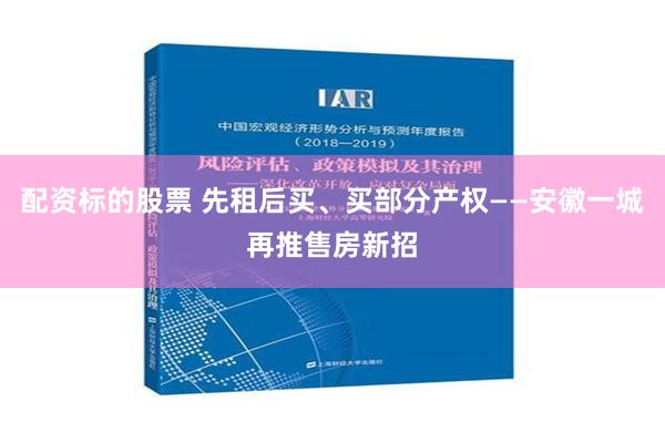 配资标的股票 先租后买、买部分产权——安徽一城再推售房新招