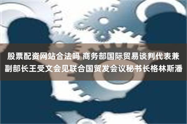 股票配资网站合法吗 商务部国际贸易谈判代表兼副部长王受文会见联合国贸发会议秘书长格林斯潘