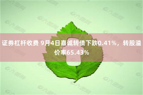 证券杠杆收费 9月4日嘉诚转债下跌0.41%，转股溢价率65.43%