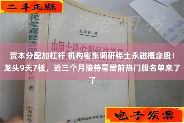 资本分配加杠杆 机构密集调研稀土永磁概念股！龙头9天7板，近三个月接待量居前热门股名单来了